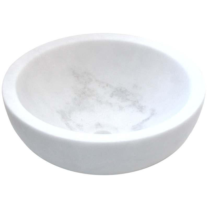 EdenBath Small Bowl Honed Marble Circular Vessel Bathroom Sink | Wayfair